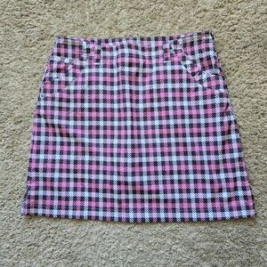 Nivo Skort Womens 8 Pink Gray Check